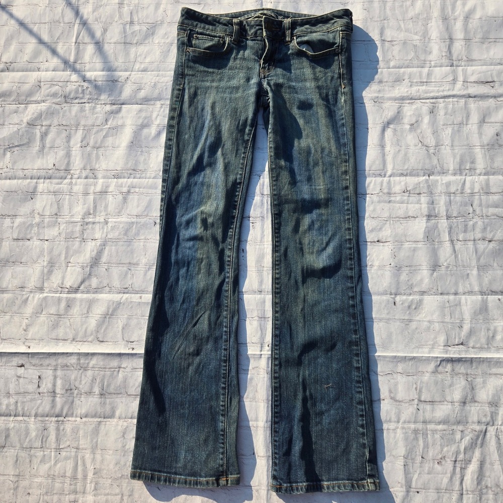 Y2K American Eagle Favorite Boyfriend Jeans Ultra Low Rise Flare 4 Long